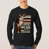 Book Reading Studying Cat Reader Kitten Tシャツ (正面)