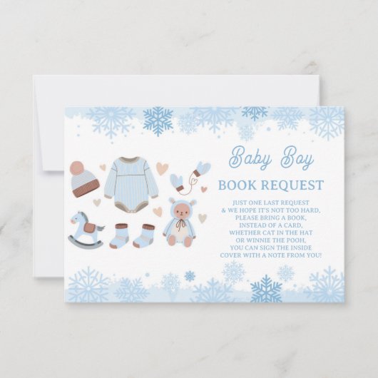 Book Request Baby Shower Boy It's Cold Outside 招待状 (正面)