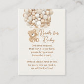 Book Request Bearベビー男女兼用シャワー エンクロージャーカード (正面)