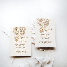 Book Request Bearベビー男女兼用シャワー エンクロージャーカード