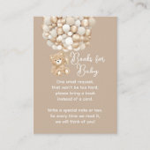 Book Request Bearベビー男女兼用シャワー エンクロージャーカード (正面)