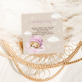 Book request bear clouds赤ちゃん女の子シャワー エンクロージャーカード