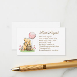 Book Request Classic Pooh Baby Shower Neutral エンクロージャーカード