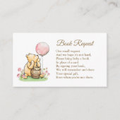 Book Request Classic Pooh Baby Shower Neutral エンクロージャーカード (正面)