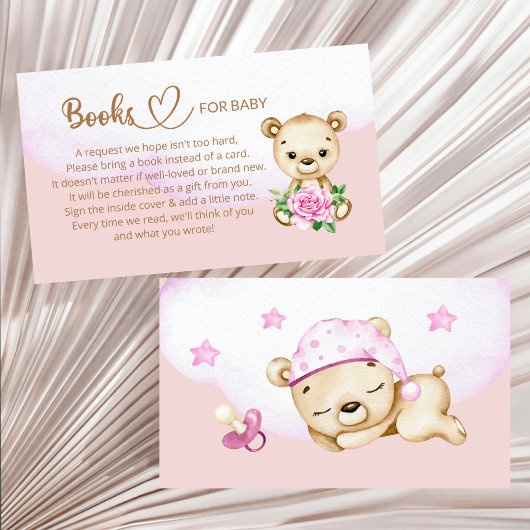 Book Request for Baby Girl Baby Shower エンクロージャーカード