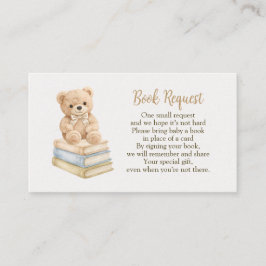 Book Request Neutral Teddy Bear Baby Shower Boho エンクロージャーカード