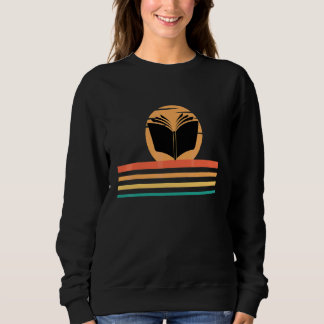 Book Retro Sunset For Book Nerd Library Reading Vi スウェットシャツ