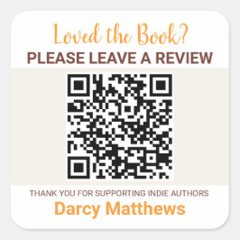Book Review Request QR Code Indie Authors Minimal  スクエアシール