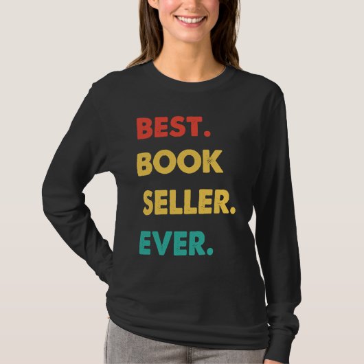 Book Seller Retro Best Book Seller Ever Tシャツ (正面)