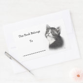 Book Stickers:子猫の鉛筆スケッチ 長方形シール (封筒)