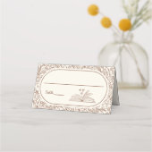 Book Theme Floral Brown Bridal Shower プレイスカード (正面)