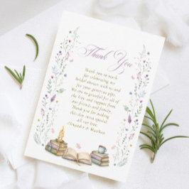 Book themed Bridal Shower サンキューカード