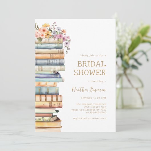 Book Themed Bridal Shower 招待状 (スタンド正面)