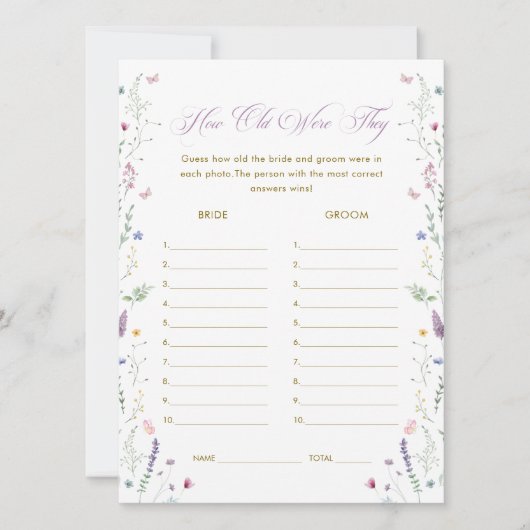 Book themed Bridal Shower Age Guessing Game Card 招待状 (正面)