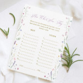 Book themed Bridal Shower Age Guessing Game Card 招待状