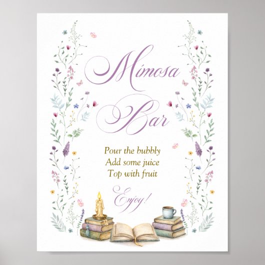 Book Themed Bridal Shower Mimosa Bar ポスター (正面)