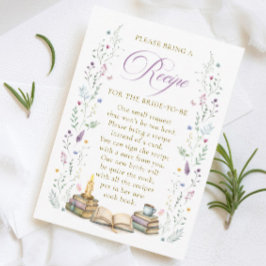 Book themed Bridal Shower Recipe Request エンクロージャーカード
