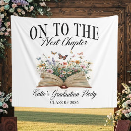 Book Themed Graduation Photo Backdrop On To The タペストリー