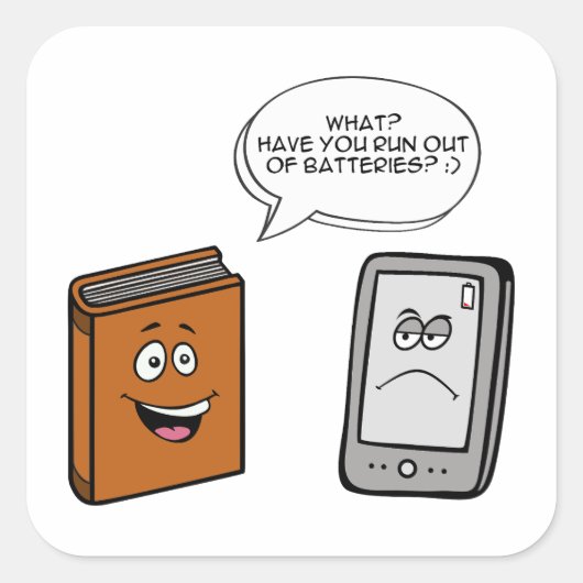 Book vs eBook スクエアシール (正面)