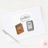 Book vs eBook スクエアシール (封筒)