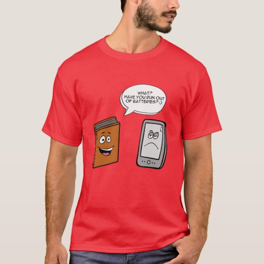 Book vs eBook Tシャツ (正面)