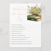 book What Did the Groom Say Bridal Shower Game エンクロージャーカード (正面)