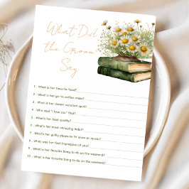 book What Did the Groom Say Bridal Shower Game エンクロージャーカード