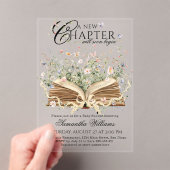 Book Wildflower A New Chapter Begin Baby Shower アクリル招待状 (インサイチュ (ポータブル))