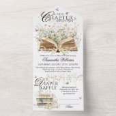 Book Wildflower A New Chapter Begin Baby Shower オールインワン招待状 (内側)