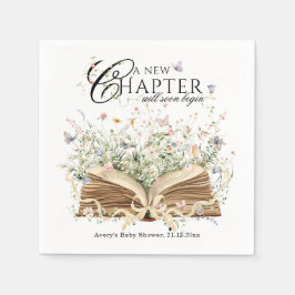 Book Wildflower A New Chapter Begin Baby Shower スタンダードカクテルナプキン