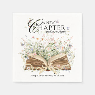 Book Wildflower A New Chapter Begin Baby Shower スタンダードカクテルナプキン