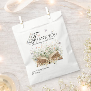 Book Wildflower A New Chapter Begin Baby Shower フェイバーバッグ