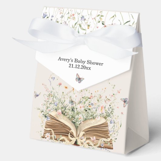 Book Wildflower A New Chapter Begin Baby Shower フェイバーボックス (正面)