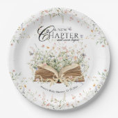 Book Wildflower A New Chapter Begin Baby Shower ペーパープレート (正面)