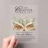 Book Wildflower A New Chapter Begin Bridal Shower アクリル招待状 (インサイチュ (ポータブル))