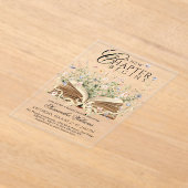 Book Wildflower A New Chapter Begin Bridal Shower アクリル招待状 (レイダウン)