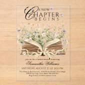 Book Wildflower A New Chapter Begin Bridal Shower アクリル招待状 (正面)