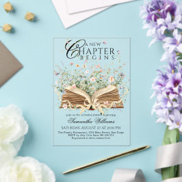 Book Wildflower A New Chapter Begin Bridal Shower アクリル招待状