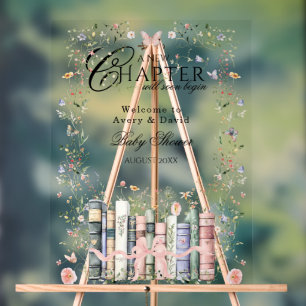 Book Wildflower New Chapterベビーガールシャワー開始 アクリルサイン