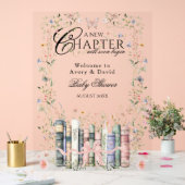Book Wildflower New Chapterベビーガールシャワー開始 アクリルサイン (ウェディング)