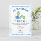 Book Worm Reading Lover Birthday Party Invite 招待状 (スタンド正面)