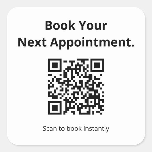 Book Your Next Appointment QR Code  スクエアシール (正面)
