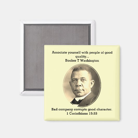 BOOKER T WASHINGTON Black History Quote Scripture マグネット (正面/裏面)