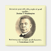 BOOKER T WASHINGTON Black History Quote Scripture マグネット (正面)