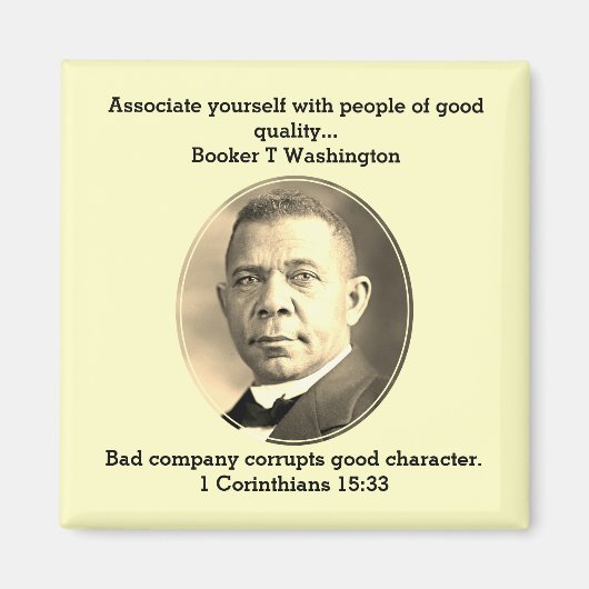 BOOKER T WASHINGTON Black History Quote Scripture マグネット (正面)