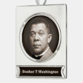 Booker Washington:アフリカ系アメリカ人の教育者 シルバープレートバナーオーナメント (左)