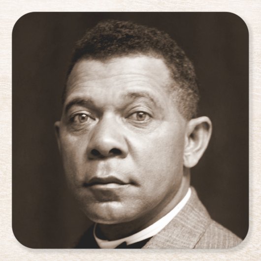 Booker Washington：アフリカ系アメリカ人の教育者 スクエアペーパーコースター (正面)