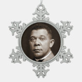 Booker Washington：アフリカ系アメリカ人の教育者 スノーフレークピューターオーナメント (正面)