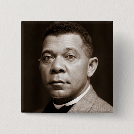 Booker Washington：アフリカ系アメリカ人の教育者 缶バッジ (正面)