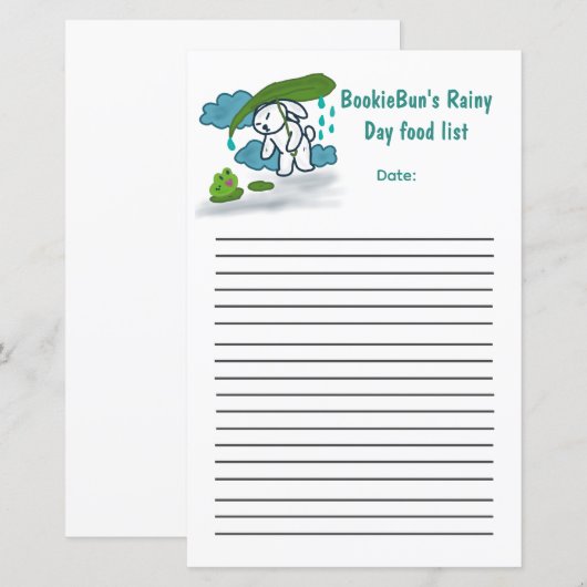 BookieBun雨の日の食料品一覧 (正面/裏面)